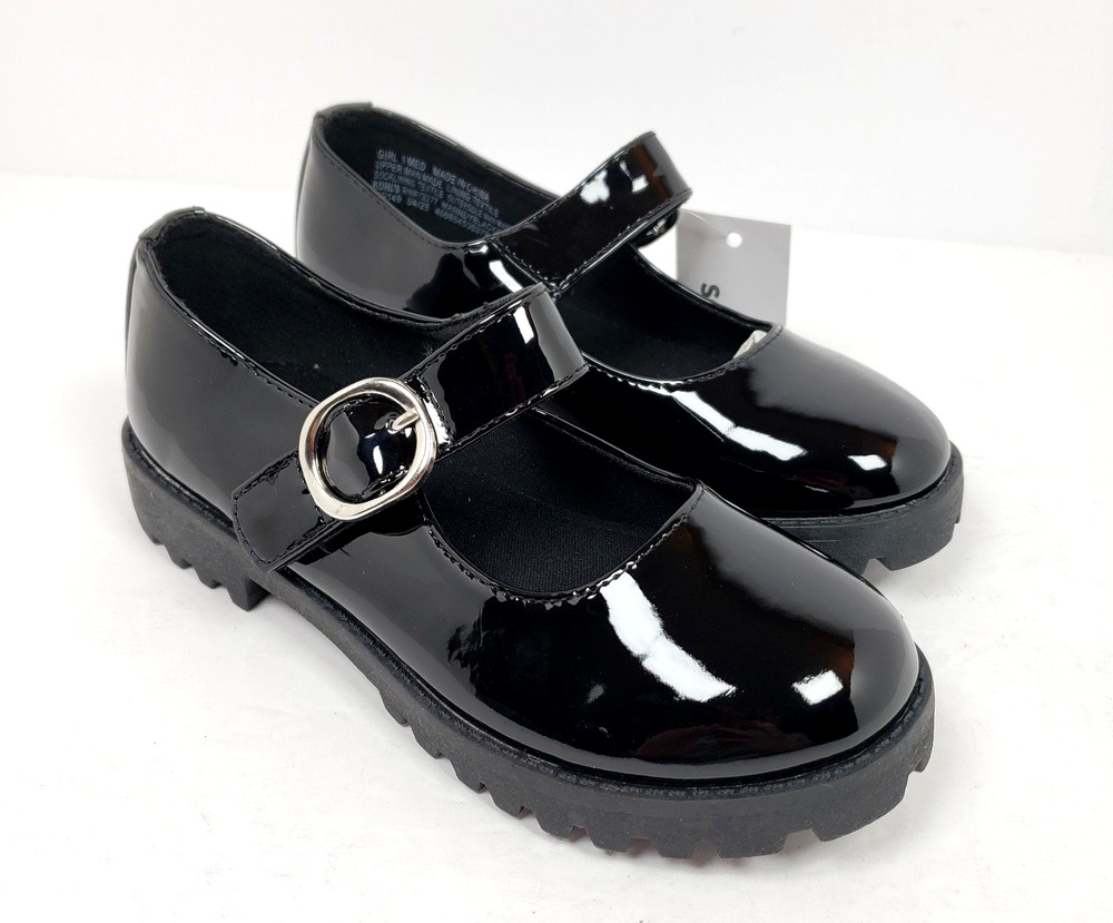 Sonoma Goods For Life Manndy Girls Size 1Y Black Chunky Mary Jane Shoes